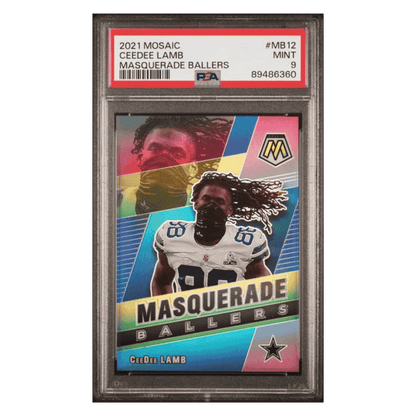 CeeDee Lamb PSA 9 2021 Panini Mosaic Masquerade Ballers Card #MB12