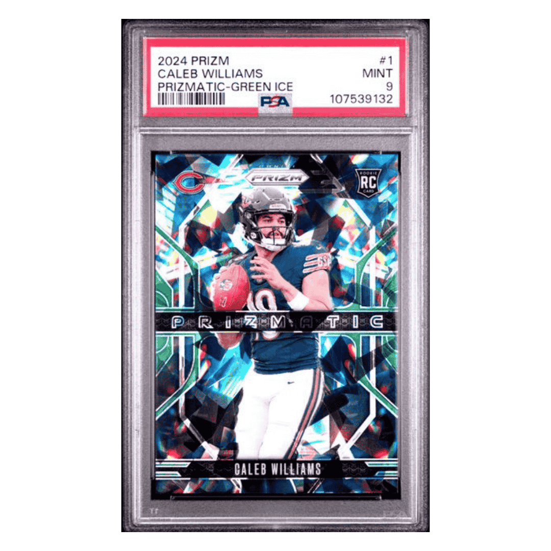 Caleb Williams PSA 9 2024 Panini Prizm Prizmatic Green Ice Rookie RC Card #1