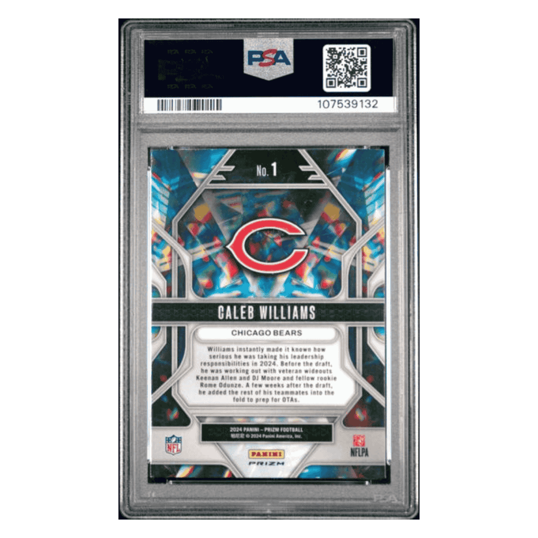 Caleb Williams PSA 9 2024 Panini Prizm Prizmatic Green Ice Rookie RC Card #1