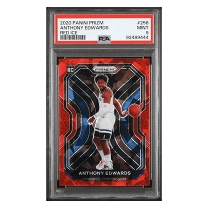 Anthony Edwards PSA 9 2020 Panini Prizm Red Ice Rookie RC Card #258