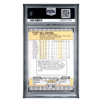Bill Ripken PSA 9 1989 Fleer FF Error Card #616