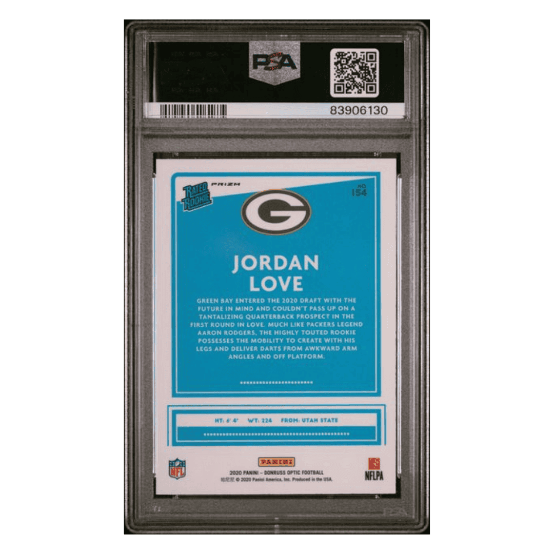 Jordan Love PSA 10 2020 Panini Donruss Optic Holo Rated Rookie Card #154