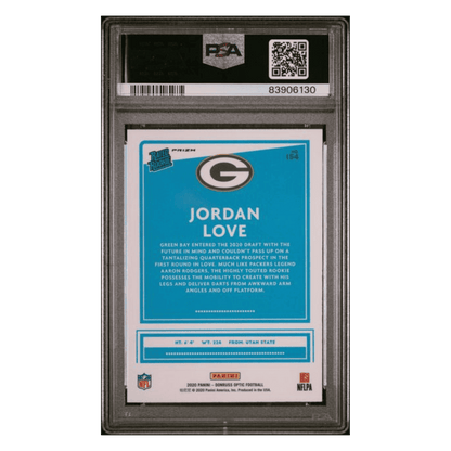Jordan Love PSA 10 2020 Panini Donruss Optic Holo Rated Rookie Card #154
