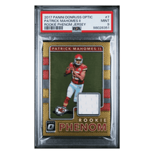 Patrick Mahomes PSA 9 2017 Panini Donruss Optic Rookie Phenom Jersey Patch Card #7