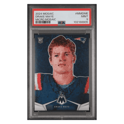 Drake Maye PSA 9 2024 Panini Mosaic Micro Mosaic Rookie RC Case Hit Card #MMDME