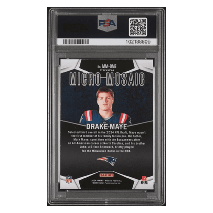 Drake Maye PSA 9 2024 Panini Mosaic Micro Mosaic Rookie RC Case Hit Card #MMDME
