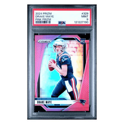 Drake Maye PSA 9 2024 Panini Prizm Pink Prizm Rookie RC Card #329
