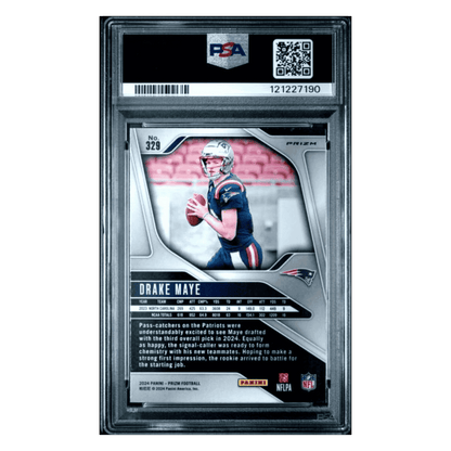 Drake Maye PSA 9 2024 Panini Prizm Pink Prizm Rookie RC Card #329
