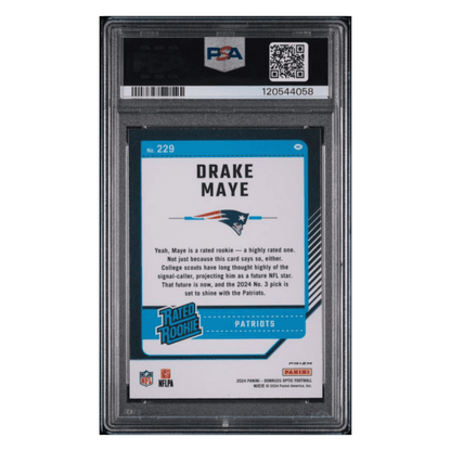 Drake Maye PSA 9 2024 Panini Donruss Optic Holo Rated Rookie Card #229