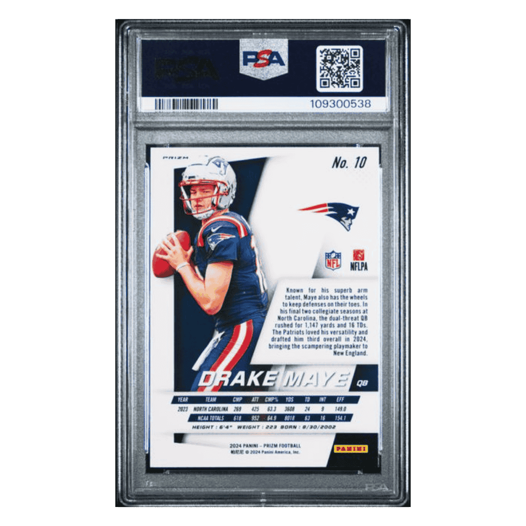 Drake Maye PSA 9 2024 Panini Prizm Flashback Rookie RC Card #10