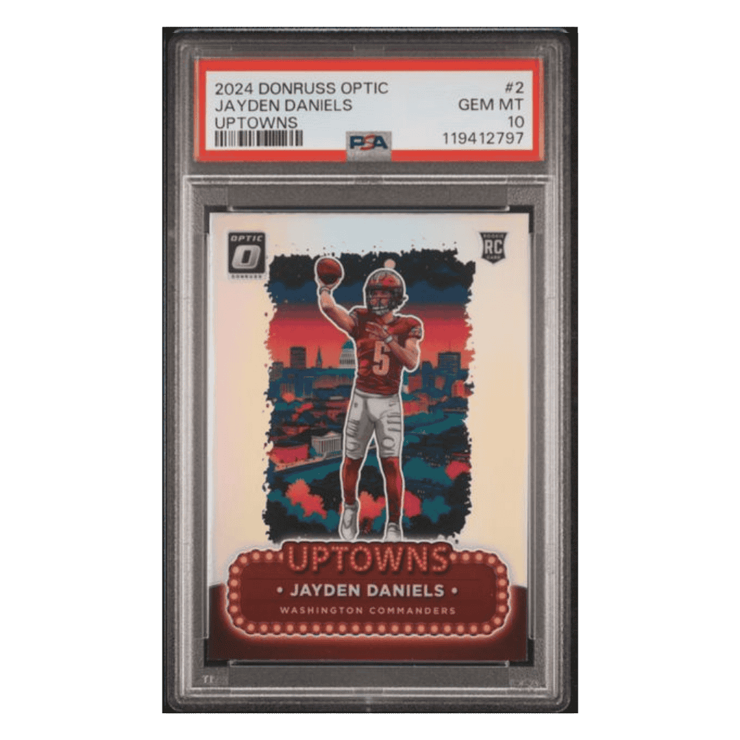 Jayden Daniels PSA 10 2024 Panini Donruss Optic Uptowns Rookie RC Card #2
