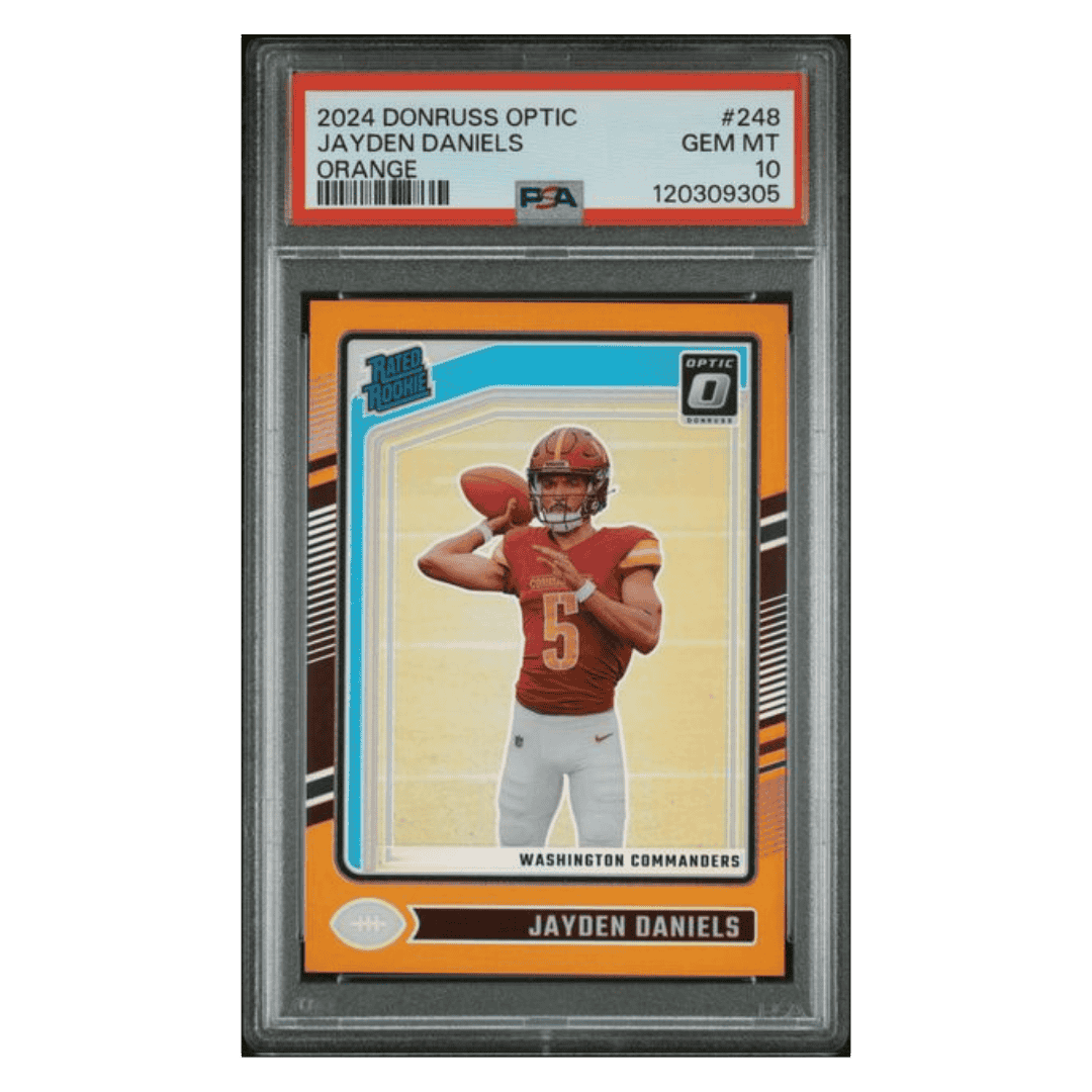 Jayden Daniels PSA 10 2024 Panini Donruss Optic Orange Rated Rookie #d/ 249 Card #248