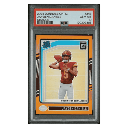 Jayden Daniels PSA 10 2024 Panini Donruss Optic Orange Rated Rookie #d/ 249 Card #248