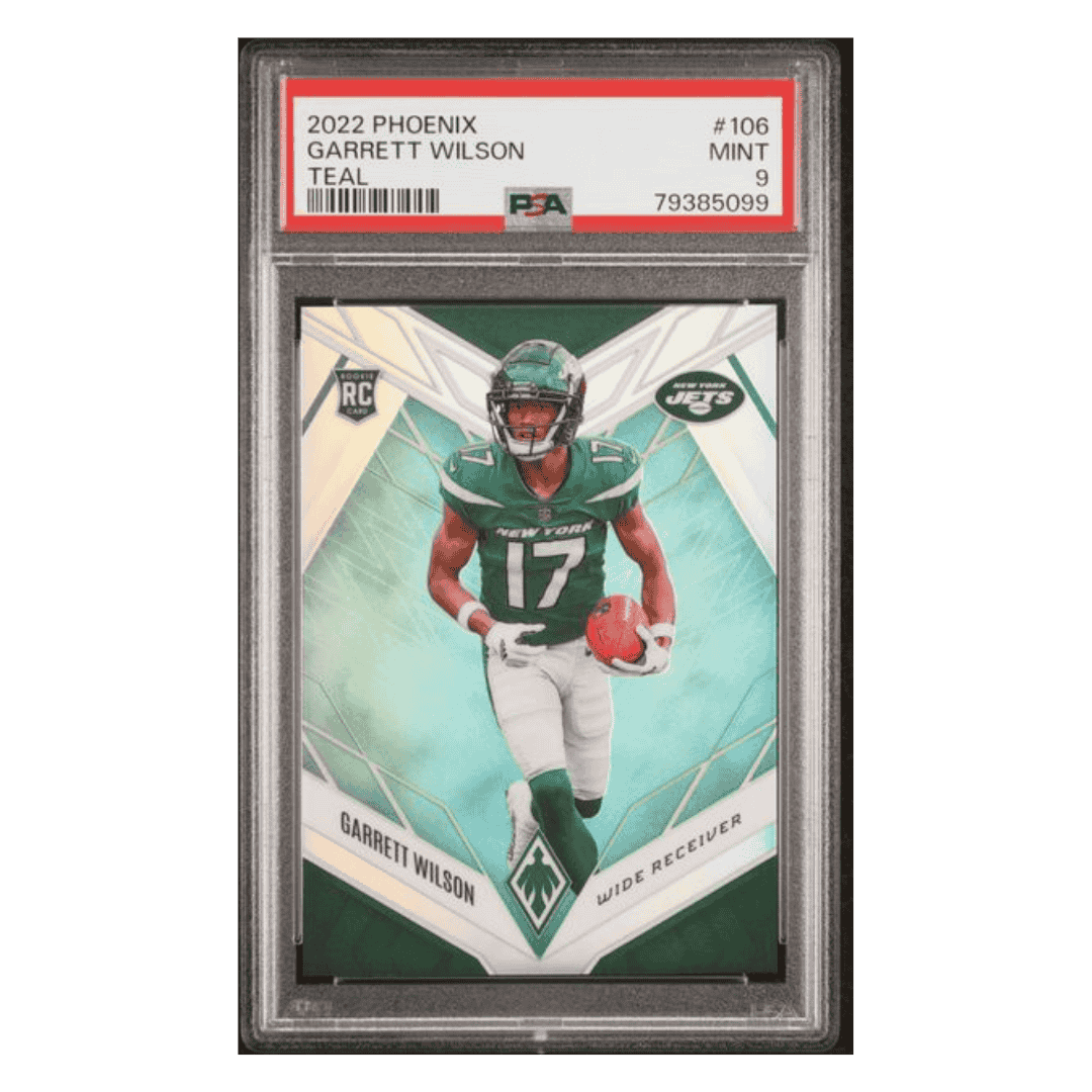 Garrett Wilson PSA 9 2022 Panini Phoenix Teal Rookie RC #d/ 150 Card #106