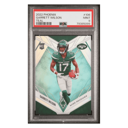 Garrett Wilson PSA 9 2022 Panini Phoenix Teal Rookie RC #d/ 150 Card #106