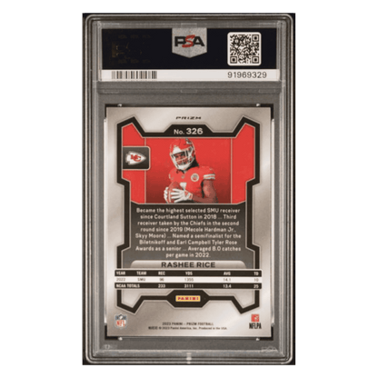 Rashee Rice PSA 10 2023 Panini Prizm Variation Rookie RC Card #326