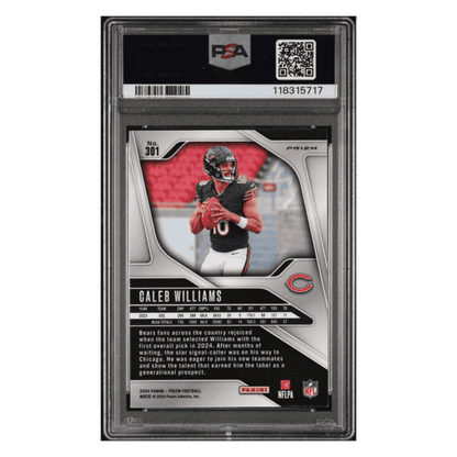 Caleb Williams PSA 10 2024 Panini Prizm Silver Prizm Rookie RC Card #301