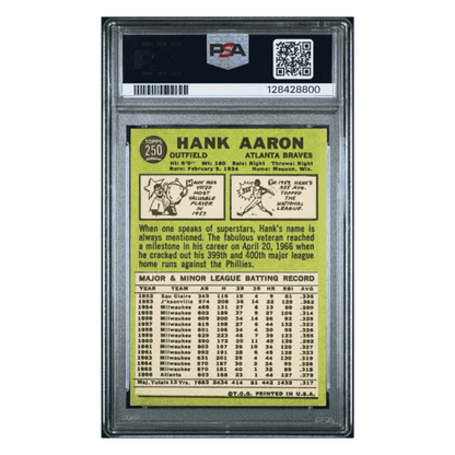 Hank Aaron PSA 6 1967 Topps Card #250