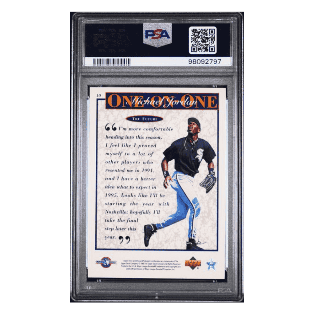 Michael Jordan PSA 9 1995 Upper Deck Minor League MJ One on One Card #10