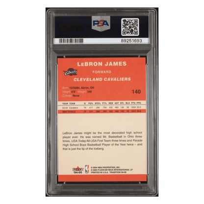 LeBron James PSA 10 2004 Fleer Tradition Card #140