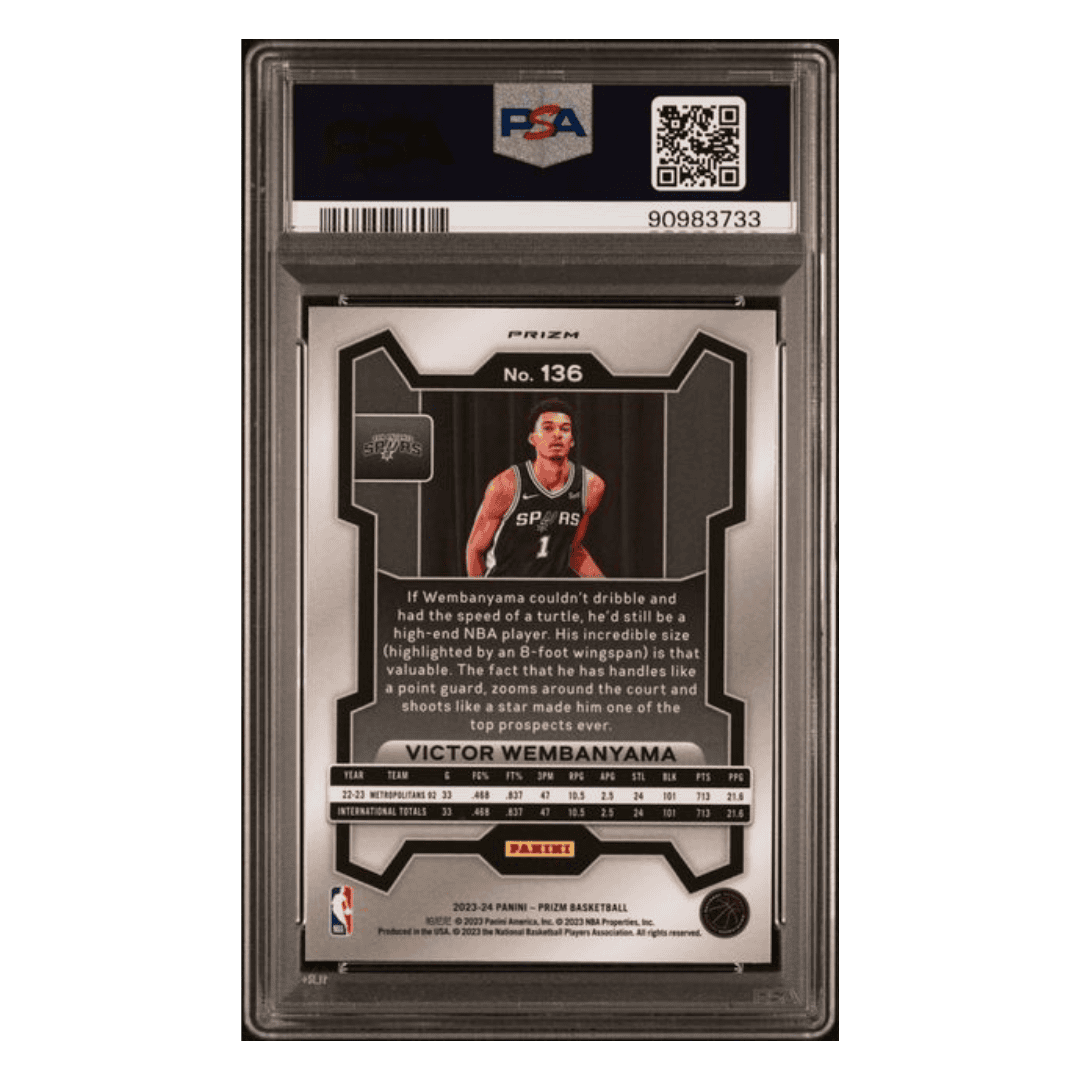 Victor Wembanyama PSA 10 2023 Panini Prizm Red Ice Rookie RC Card #136