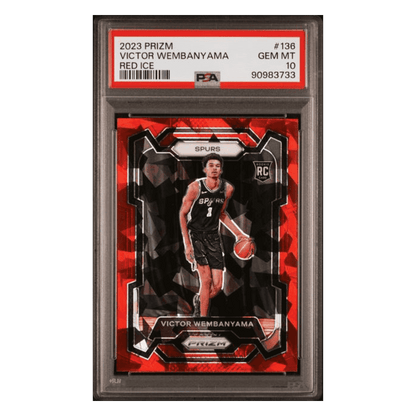 Victor Wembanyama PSA 10 2023 Panini Prizm Red Ice Rookie RC Card #136