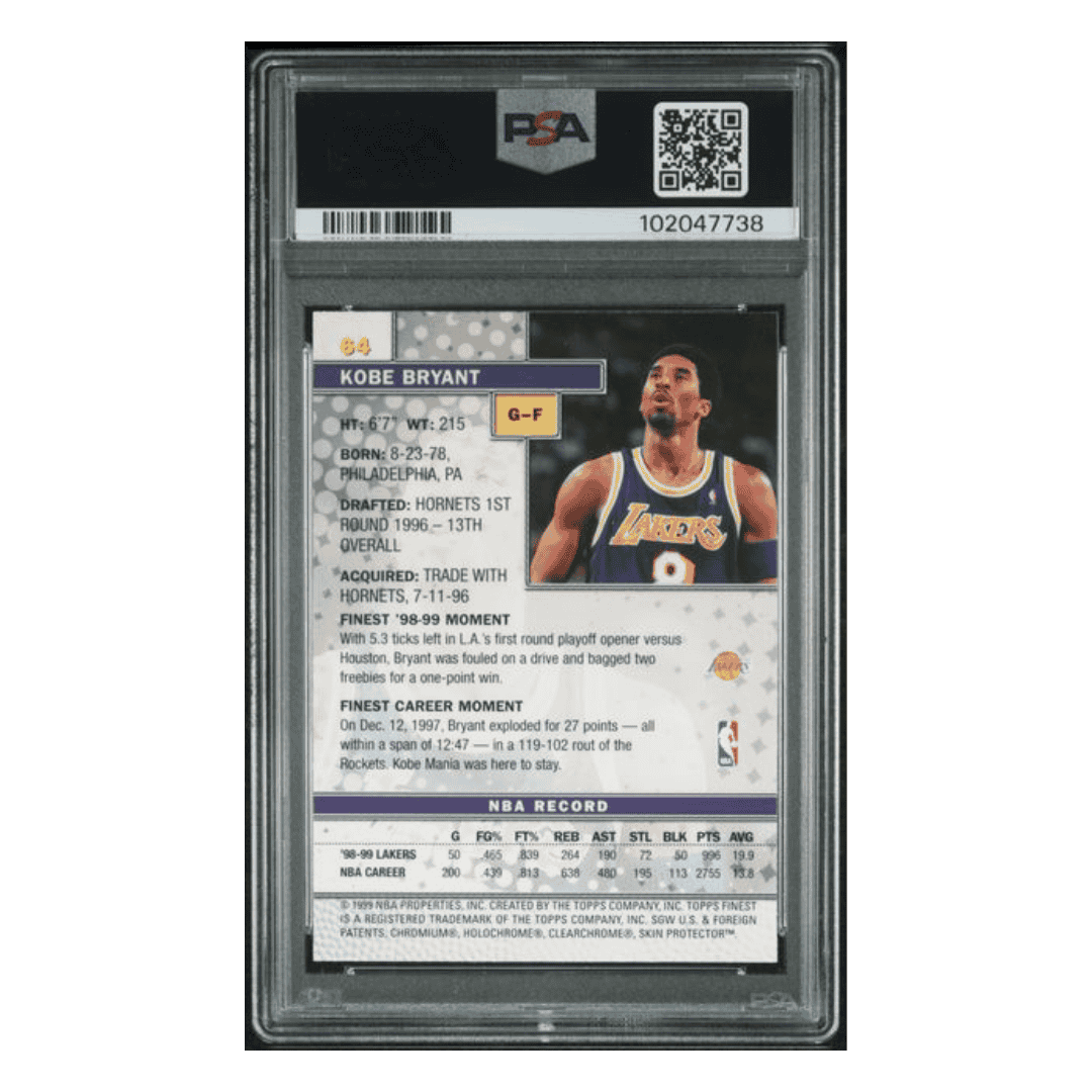 Kobe Bryant PSA 8 1999 Topps Finest w/Coating Card #64