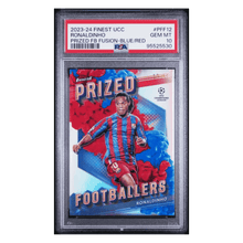 Ronaldoinho PSA 10 2023-24 Topps Finest UEFA Club Competitions Prized Footballers Fusion Blue/ Red #d/ 50 Card #PFF12