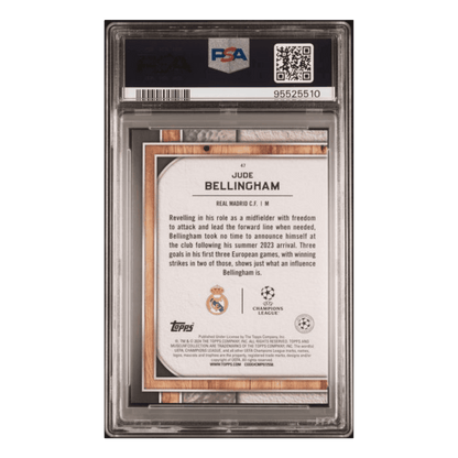 Jude Bellingham PSA 9 2023-24 Topps Museum Collection UEFA Champions League Ruby #d/ 25 Card #47