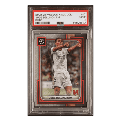Jude Bellingham PSA 9 2023-24 Topps Museum Collection UEFA Champions League Ruby #d/ 25 Card #47