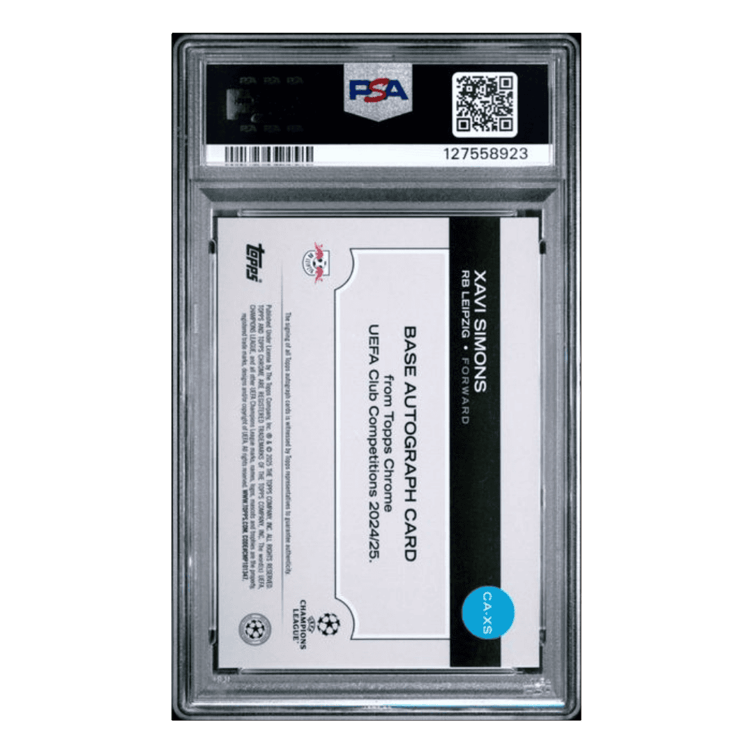 Xavi Simons PSA 10 2024-25 Topps Chrome UEFA Club Competitions Autograph Gold Lava #d/ 50 Card #XS