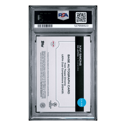 Xavi Simons PSA 10 2024-25 Topps Chrome UEFA Club Competitions Autograph Gold Lava #d/ 50 Card #XS