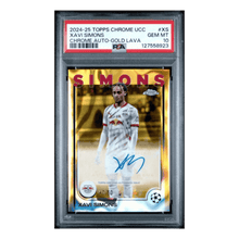 Xavi Simons PSA 10 2024-25 Topps Chrome UEFA Club Competitions Autograph Gold Lava #d/ 50 Card #XS