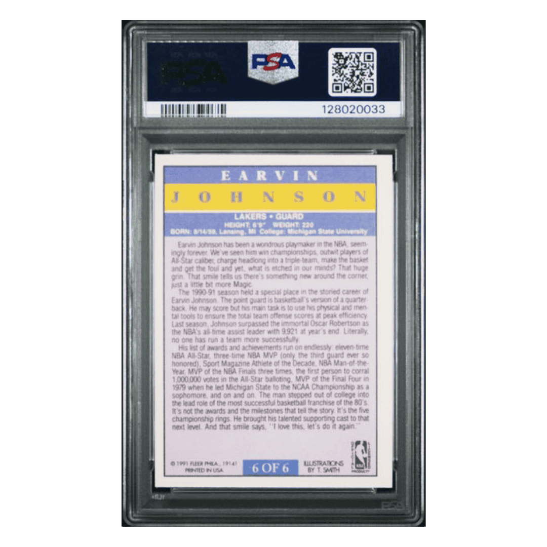 Magic Johnson PSA 9 1991 Fleer Pro Visions Card #6