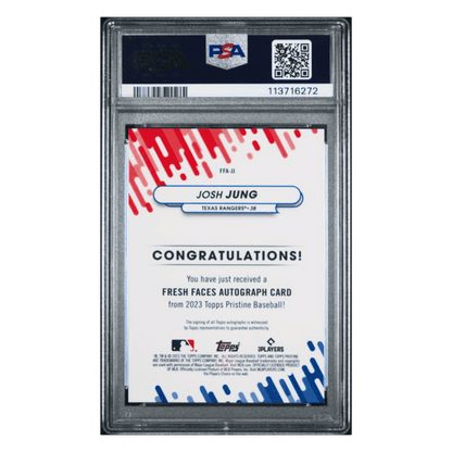 Josh Jung PSA 10 2023 Topps Pristine Fresh Faces Autograph Card #FFAJJ