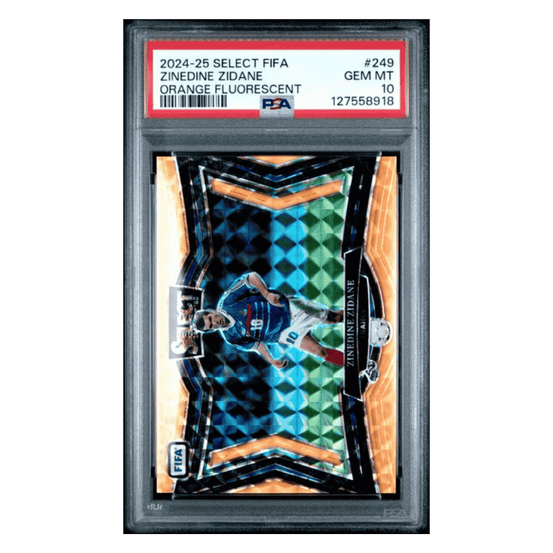 Zinedine Zidane PSA 10 2024-25 Panini Select FIFA Orange Fluorescent #d/ 249