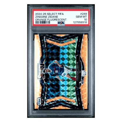 Zinedine Zidane PSA 10 2024-25 Panini Select FIFA Orange Fluorescent #d/ 249