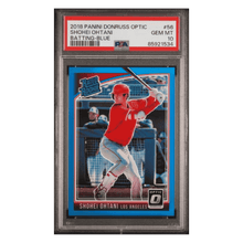 Shohei Ohtani PSA 10 2018 Panini Donruss Optic Batting Blue Rated Rookie #d/ 149 Card #56