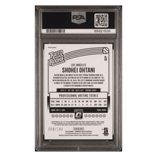 Shohei Ohtani PSA 10 2018 Panini Donruss Optic Batting Blue Rated Rookie #d/ 149 Card #56