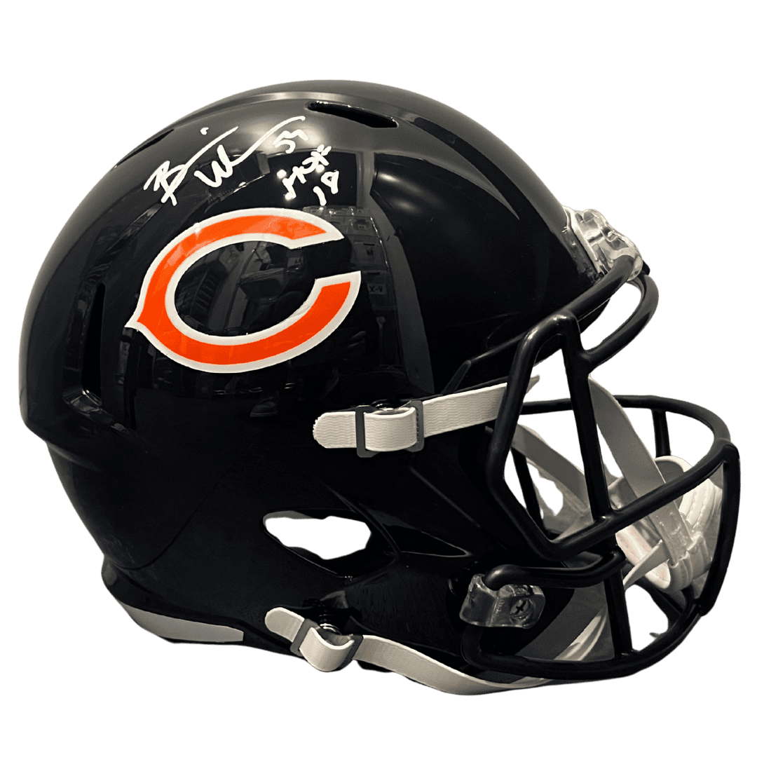 Brian Urlacher Chicago Bears Autographed Full Size Replica Helmet with Inscription - Beckett