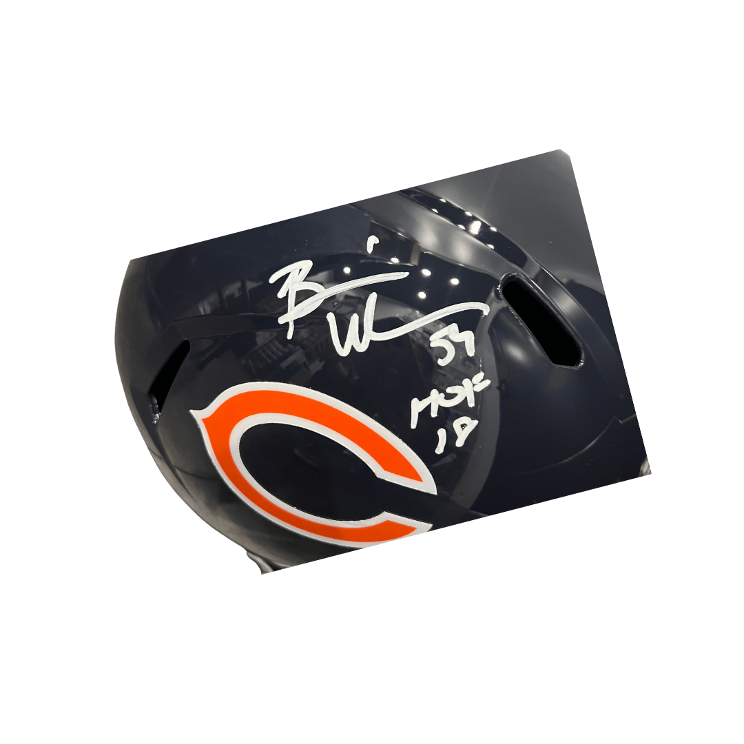 Brian Urlacher Chicago Bears Autographed Full Size Replica Helmet with Inscription - Beckett