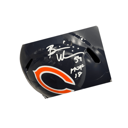 Brian Urlacher Chicago Bears Autographed Full Size Replica Helmet with Inscription - Beckett