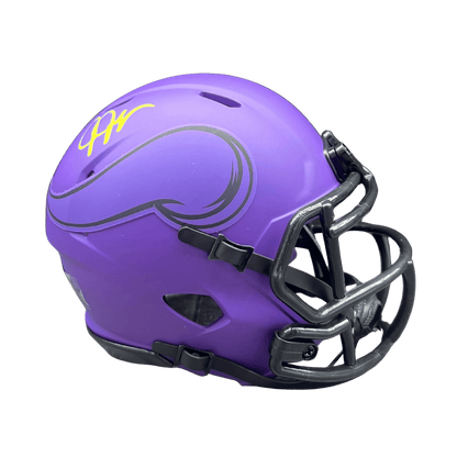 Justin Jefferson Minnesota Vikings Autographed Rave Mini Speed Helmet - Beckett COA