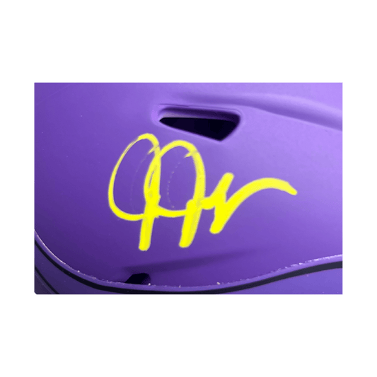 Justin Jefferson Minnesota Vikings Autographed Rave Mini Speed Helmet - Beckett COA