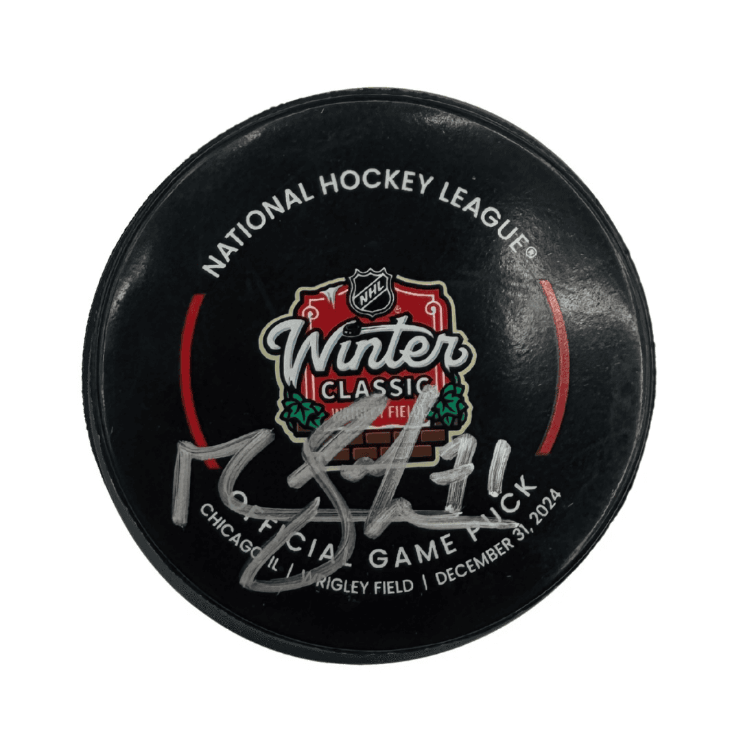 Mathieu Joseph St Louis Blues Autographed 2025 Winter Classic Official Game Puck - Fan Cave COA