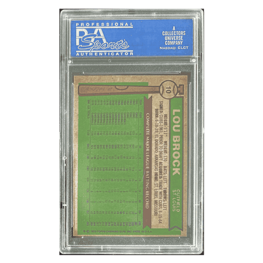 Lou Brock PSA 8 1976 Topps Card #10