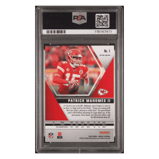 Patrick Mahomes PSA 9 2020 Panini Mosaic Genesis Case Hit Card #1
