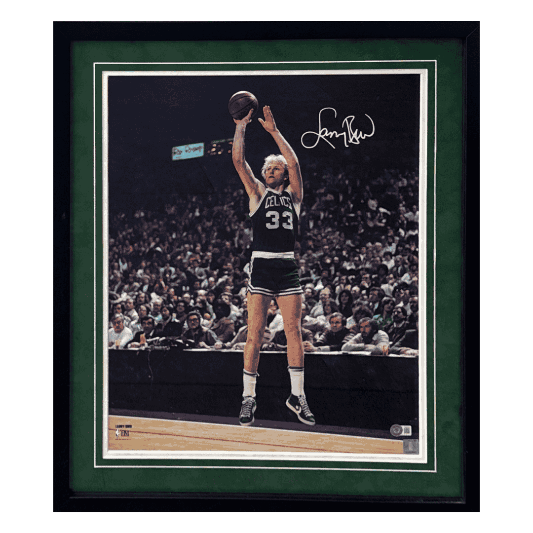 Larry Bird Boston Celtics Autographed Framed 16x20 Photo - Beckett COA