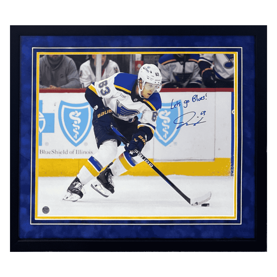 Jake Neighbours St Louis Blues Autographed Framed 16x20 Photo with Inscription - Fan Cave COA