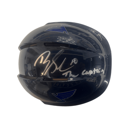 Brayden Schenn St Louis Blues Autographed Mini Replica Blue Helmet with Inscription - JSA COA